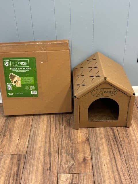 Cardboard Cat House - Small, for Indoor Cats and Rabbits