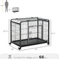 Heavy-Duty Folding Metal Dog Crate with Tray & Wheels, 43"