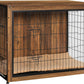 Extra Large Wooden Dog Crate Furniture with Cushion & Double Doors