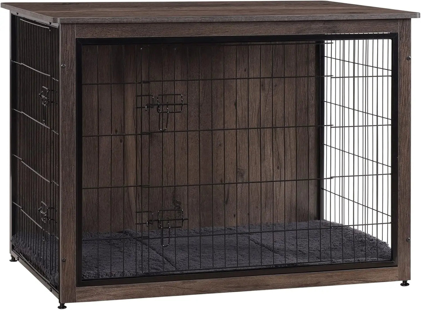 Extra Large Wooden Dog Crate Furniture with Cushion & Double Doors