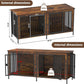 Extra Large Wooden & Iron Dog Crate TV Stand for 2 Dogs