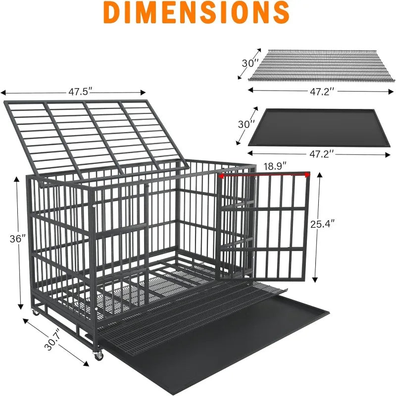 48-Inch Heavy Duty Escape-Proof Dog Crate