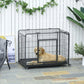 Heavy-Duty Folding Metal Dog Crate with Tray & Wheels, 43"