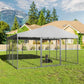 Large Outdoor Dog Kennel, 118" x 118" x 70" - Rustproof Metal Enclosure with UV & Waterproof Roof