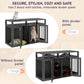 55" Farmhouse Dog Crate with Divider and TV Stand