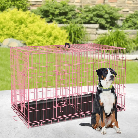 BestPet 36'' Folding Dog Crate for Small & Medium Dogs