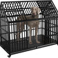 54" Heavy Duty Indestructible Escape-Proof Dog Crate with Lockable Wheels