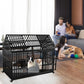 54" Heavy Duty Indestructible Escape-Proof Dog Crate with Lockable Wheels