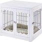 White Dog Crate for Medium/Large Dogs, Modern Decorative Wood Pet House