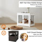 White Dog Crate for Medium/Large Dogs, Modern Decorative Wood Pet House