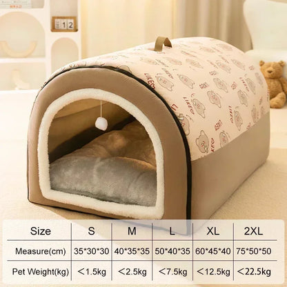 Detachable Washable Dog Bed – Warm Tent for Medium to Large Dogs