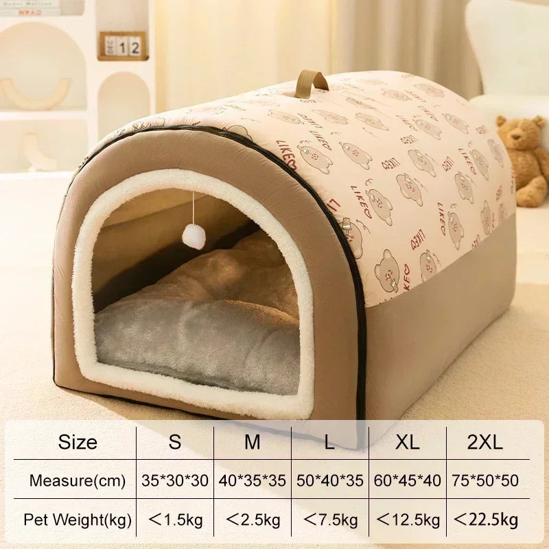 Detachable Washable Dog Bed – Warm Tent for Medium to Large Dogs