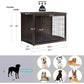 Extra Large Wooden Dog Crate Furniture with Cushion & Double Doors