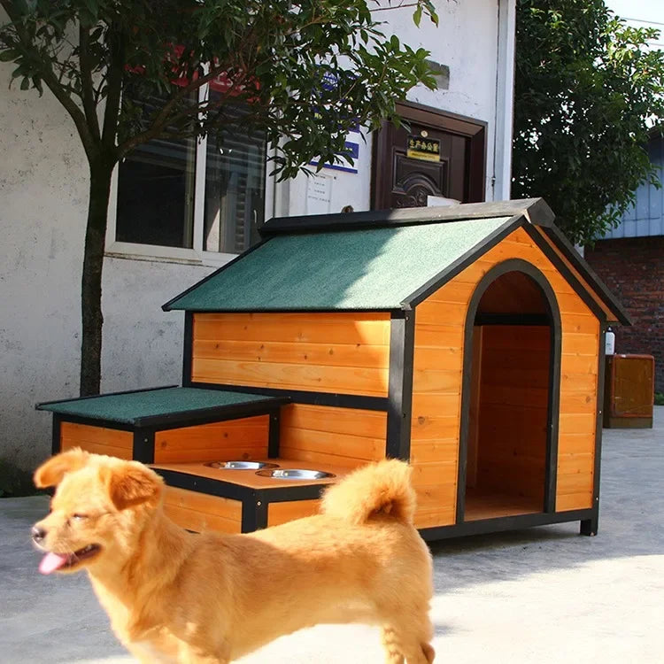 Outdoor Rainproof Wooden Dog Kennel