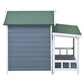 47" Wooden Dog House with Porch, Gray & Green