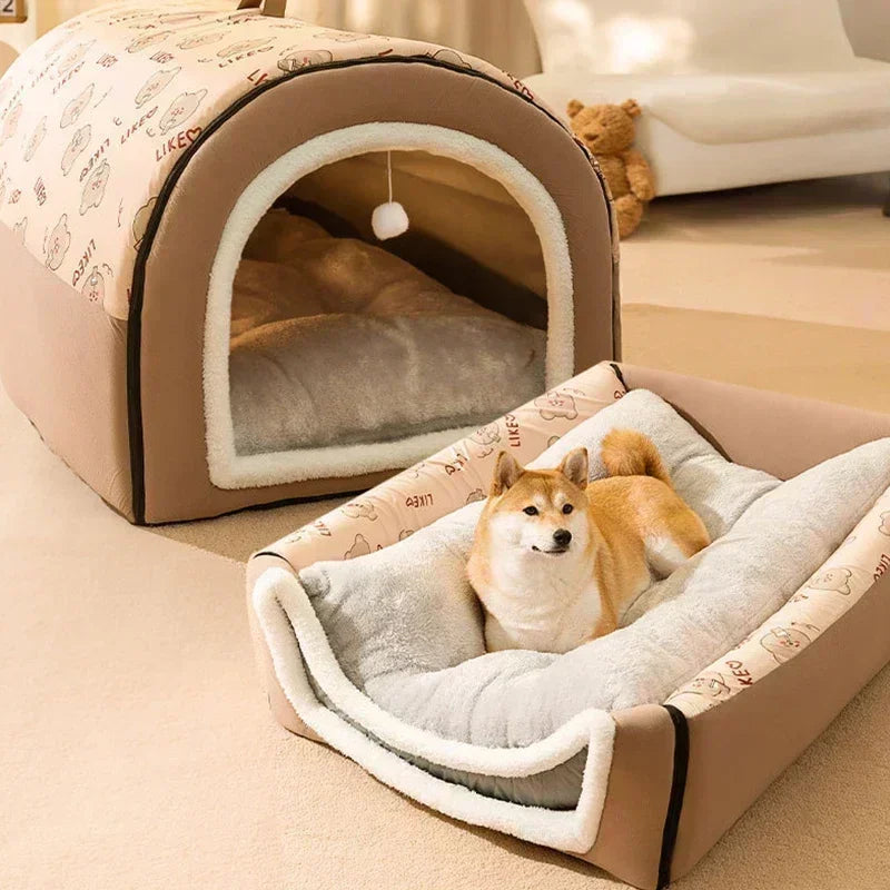 Detachable Washable Dog Bed – Warm Tent for Medium to Large Dogs