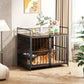 Heavy Duty Dog Crate Furniture for Large Dogs with Stainless Steel Bowls