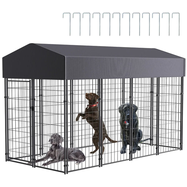 Large Outdoor Dog Kennel with Waterproof Cover