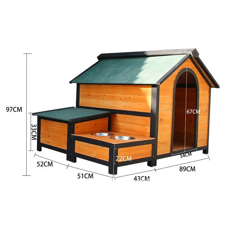 Outdoor Rainproof Wooden Dog Kennel