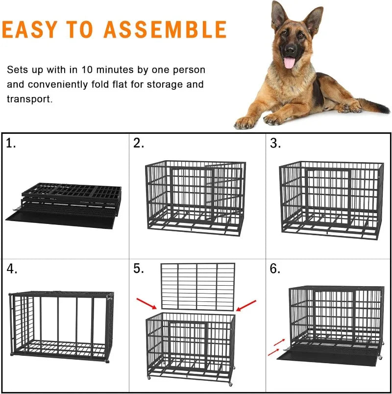 48-Inch Heavy Duty Escape-Proof Dog Crate