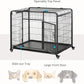 Heavy-Duty Folding Metal Dog Crate with Tray & Wheels, 43"