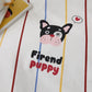 Cartoon Dog Flat Sheet Twin Queen Kawaii Bulldog Puppy Bed Sheet Set 100% Cotton Stripe Paw Print Bed Cover with 2 Pillowcase