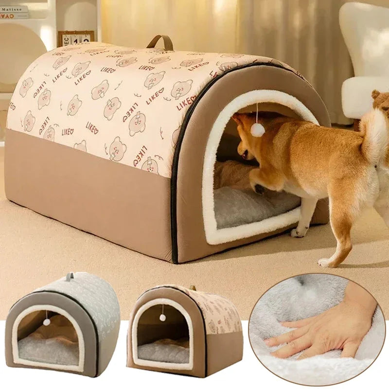 Detachable Washable Dog Bed – Warm Tent for Medium to Large Dogs