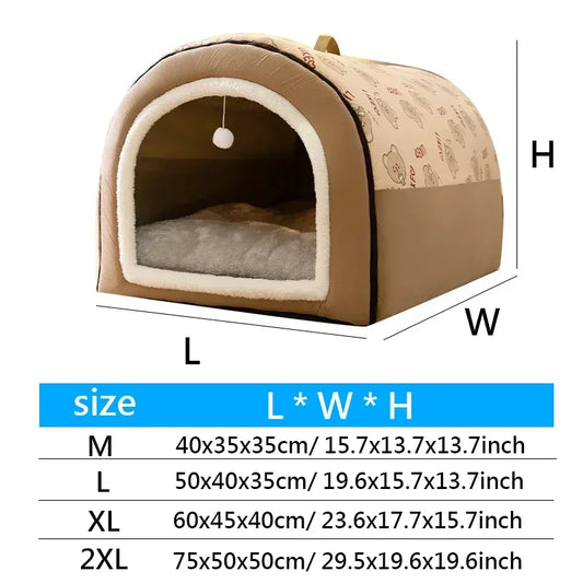 Detachable Washable Dog Bed – Warm Tent for Medium to Large Dogs