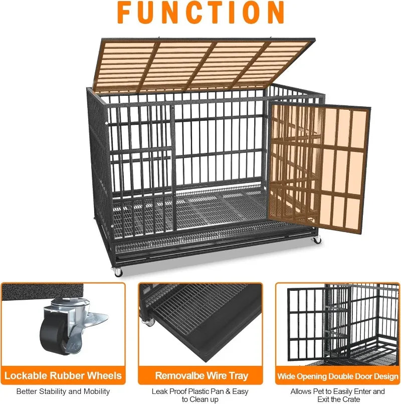 48-Inch Heavy Duty Escape-Proof Dog Crate