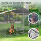 Heavy Duty Outdoor Dog Kennel with Roof and Feeding Doors