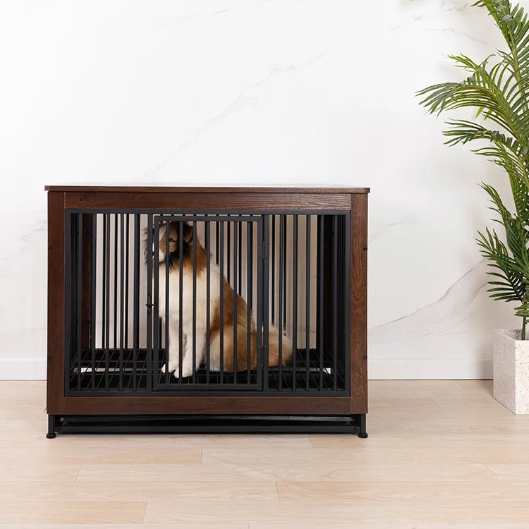 High Quality Portable Luxury Wood Dog Crate Pet Dog Kennel Wooden Animal Cage With Door