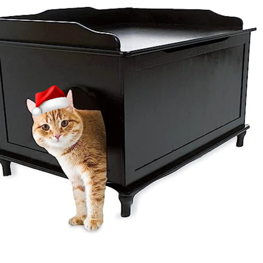 Black Jumbo Cat Box- Cat Litter Box Enclosure, Hidden